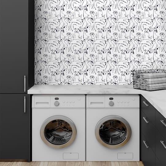 Surface Style Dog Doodle Ink Peel & Stick Wallpaper